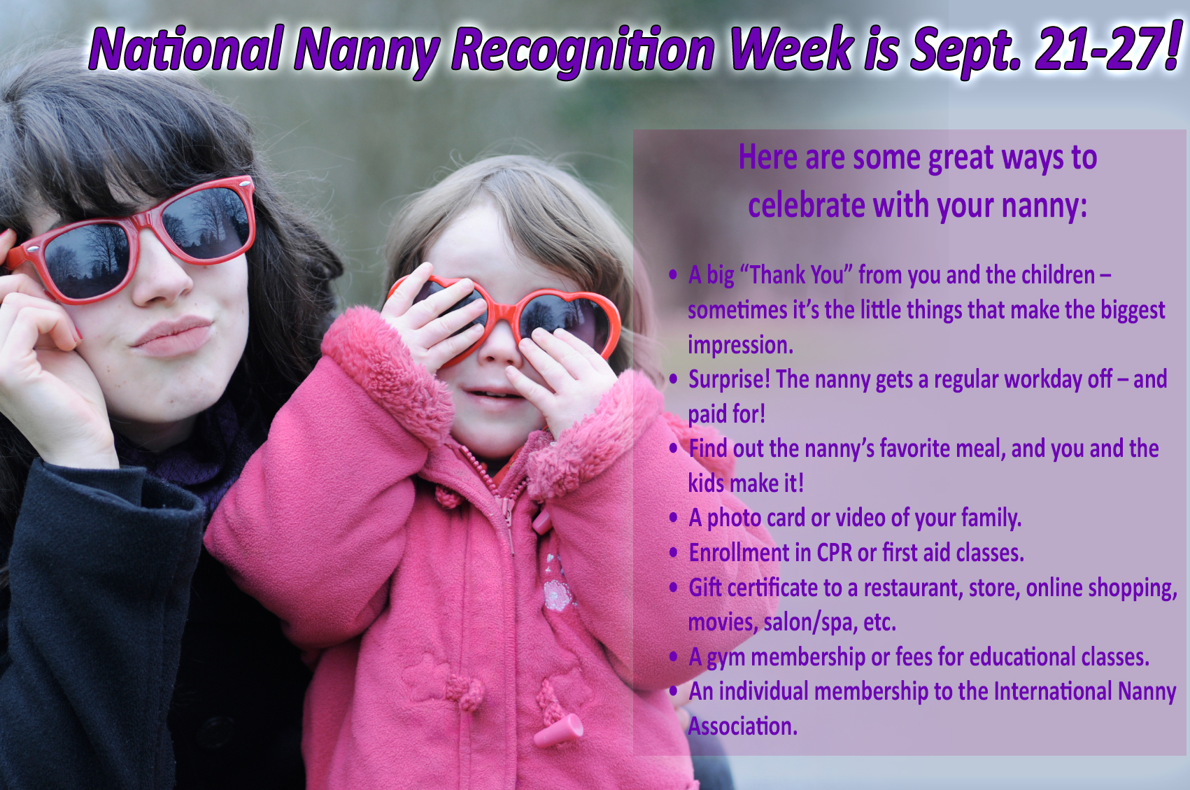 National Nanny Recognition Week A New England Nanny